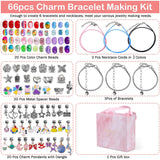 DIY Bracelet Making Kit with Beads, Charms & String for Girls