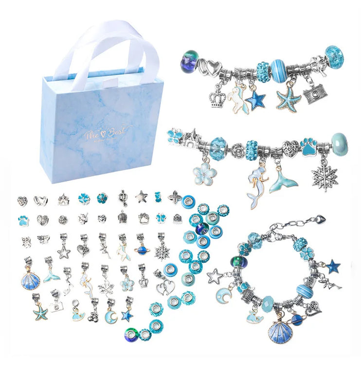 DIY Bracelet Making Kit Spacer Beads Metal Charms for Bracelets Jewelry Girls