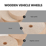 Wooden Toy Wheels DIY Building Model Accessories Children Model Toys Khaki