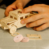 Wooden Toy Wheels DIY Building Model Accessories Children Model Toys Khaki