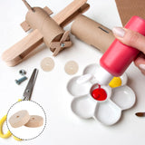 Wooden Toy Wheels DIY Building Model Accessories Children Model Toys Khaki