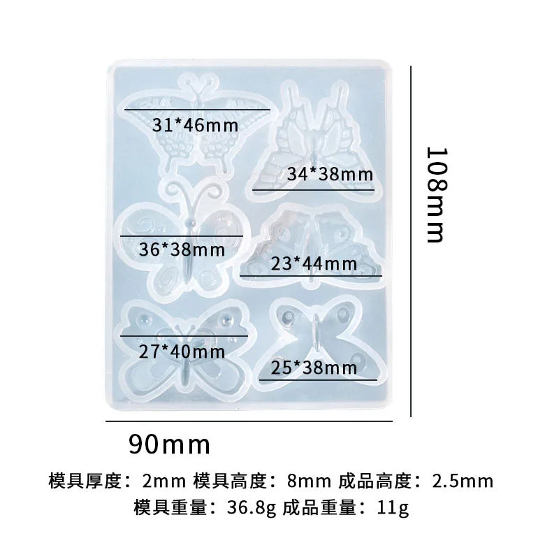 DIY Butterfly Silicone Mold Pendant Earring Mould Jewelry Tools
