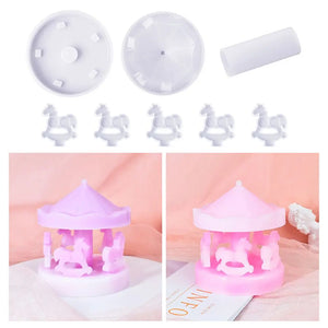 DIY Carousel Swing Epoxy Resin Mold Mirror Ornament Jewelry Pendant Silicone Mol