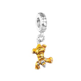 Cartoon Jumping Tiger Charm Bracelet - Silver 925