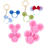 Cartoon Mouse Keychain Silicone Mold for Resin Jewelry Keychain Pendant