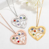 DIY Carving Letter Crystal Love Heart Necklace Rhinestone Birthday Stone Pendant