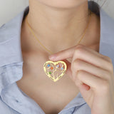 DIY Carving Letter Crystal Love Heart Necklace Rhinestone Birthday Stone Pendant