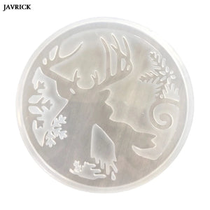 Cat Christmas Elk Pendant Resin Mold Silicone Mould