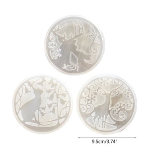 Cat Christmas Elk Pendant Resin Mold Silicone Mould