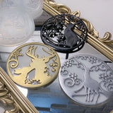 Cat Christmas Elk Pendant Resin Mold Silicone Mould
