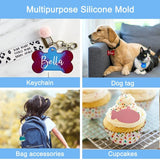 Cat Head Keychain Silicone Epoxy Mold for Valentine Love Gift