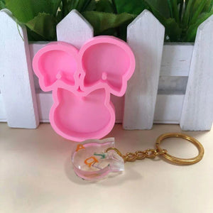 Cat Head Keychain Silicone Epoxy Mold for Valentine Love Gift