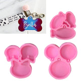 Cat Head Keychain Silicone Epoxy Mold for Valentine Love Gift