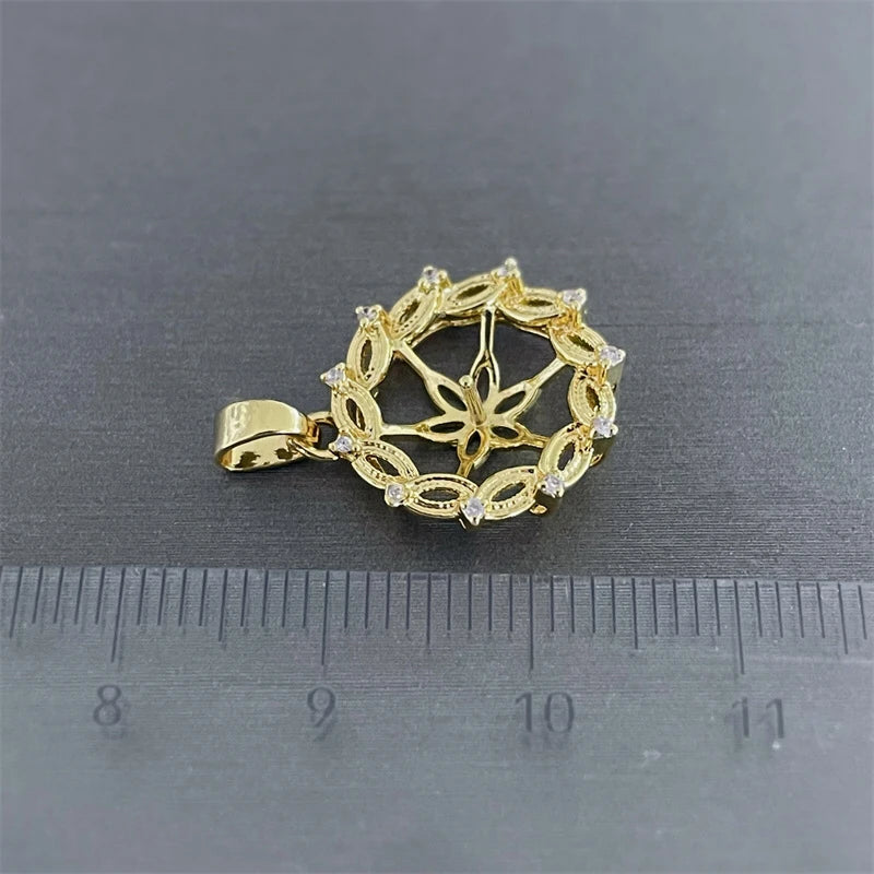 DIY Charm Pendant Base Mount Finding Settings for Pearls Corals Jade Beads
