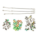 DIY Charm Bracelet Making Kit Metal Clover Beads