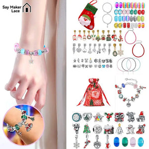 Glass Bead Charm Bracelet Kit with Storage Box