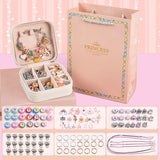 Glass Bead Charm Bracelet Making Set with Storage Box