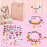 Glass Bead Charm Bracelet Making Set with Storage Box