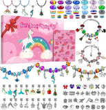 Glass Bead Charm Bracelet Making Set with Storage Box