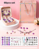 Glass Bead Charm Bracelet Making Set with Storage Box