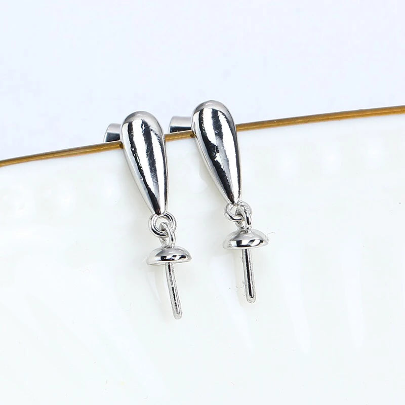 DIY Charm Earrings Mountings Findings Settings for 5-12mm Pearls Beads