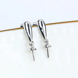 DIY Charm Earrings Mountings Findings Settings for 5-12mm Pearls Beads