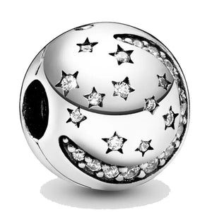 Sterling Silver Night Star Globe Seed Bead for Bracelet