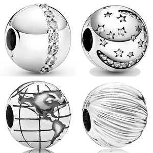 Sterling Silver Night Star Globe Seed Bead for Bracelet