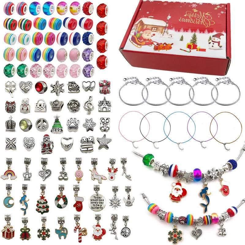 Christmas Bracelet Kit for Women Jewelry Making Accessories Charms Set
