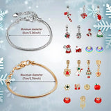 Christmas Calendar Charm Bracelet Jewelry Advent 24 Days Countdown Kids Gift Set