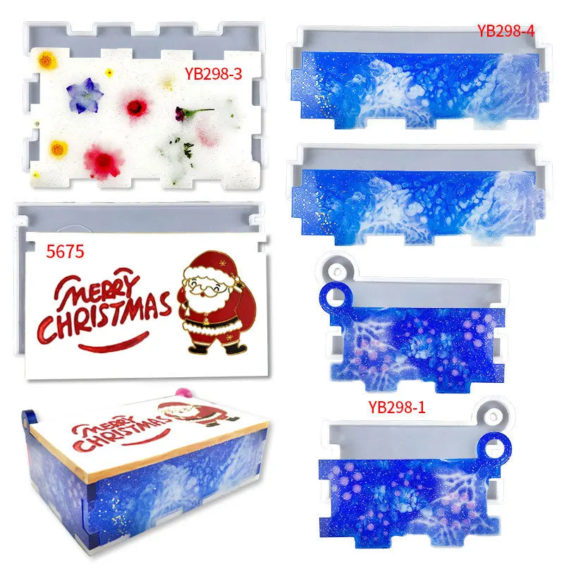 DIY Christmas Domino Storage Box Resin Mould Storage Box Jewelry