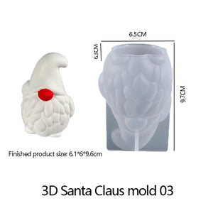 Christmas Dwarf Silicone Mold 3D Doll Plaster Mold Gnomes Epoxy Home Decor