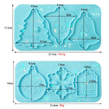 Christmas Holographic Pendant Silicone Mold Snowflake Bell Keychain Resin Mould