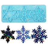 Christmas Holographic Pendant Silicone Mold Snowflake Bell Keychain Resin Mould