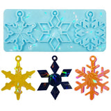 Christmas Holographic Pendant Silicone Mold Snowflake Bell Keychain Resin Mould