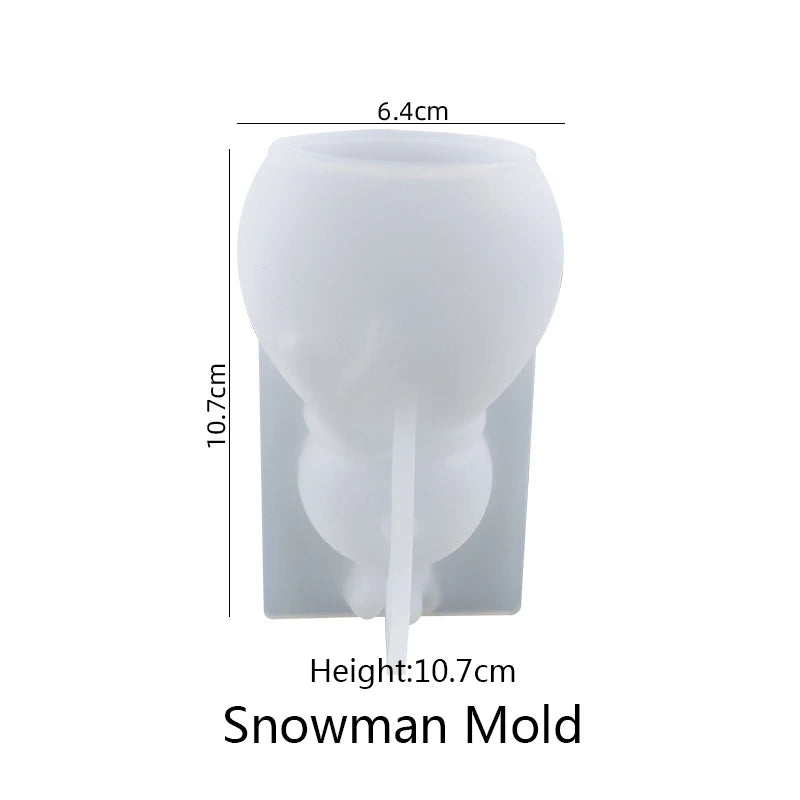 Christmas Ornaments Epoxy Resin Mold 3D Snowman Santa Claus Silicone Mould