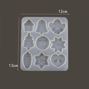 Christmas Resin Mold Snowflake Pendant Key Chain Xmas Gift