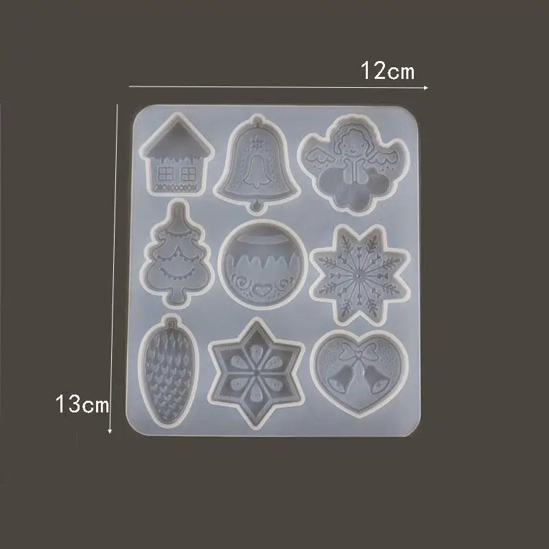 Christmas Resin Mold Snowflake Pendant Key Chain Xmas Gift