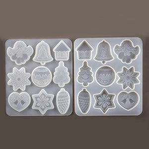 Christmas Resin Mold Snowflake Pendant Key Chain Xmas Gift