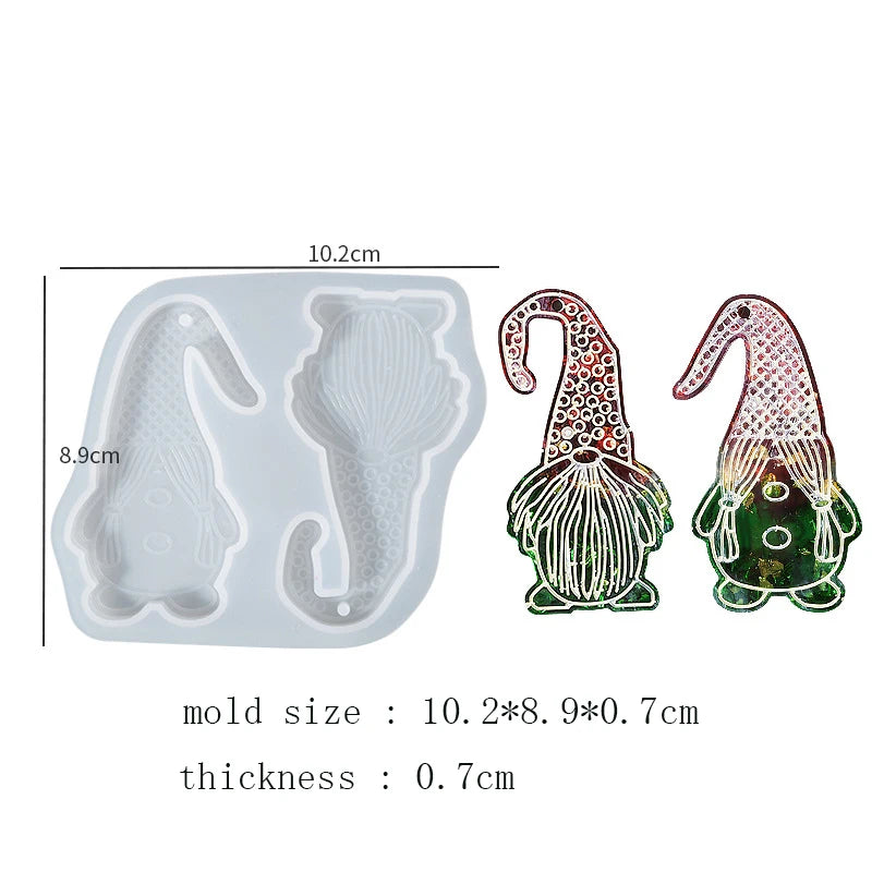 Christmas Santa Claus Silicone Mold Merry Christmas Crystal Epoxy Resin
