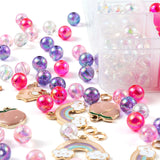 DIY Christmas Bracelet Making Kit with Acrylic Beads Peach Enamel Pendants