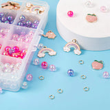 DIY Christmas Bracelet Making Kit with Acrylic Beads Peach Enamel Pendants