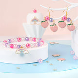 DIY Christmas Bracelet Making Kit with Acrylic Beads Peach Enamel Pendants