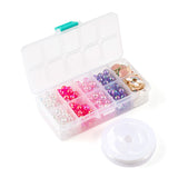 DIY Christmas Bracelet Making Kit with Acrylic Beads Peach Enamel Pendants