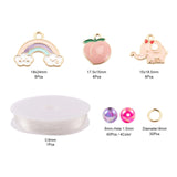 DIY Christmas Bracelet Making Kit with Acrylic Beads Peach Enamel Pendants