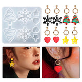Christmas Tree Heart Star Snowflake Silicone Resin Mold Earring Pendant Mould