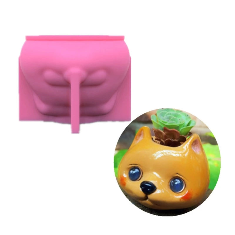Dog Shaped Planter Silicone Mold for DIY Craft