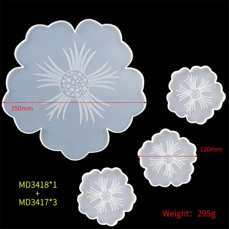Epoxy Resin Silicone Molds for DIY Coaster Tray Making
