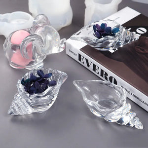 3D Conch Shell Resin Mold Epoxy Mirror Makeup Egg Storage Silicone Mold