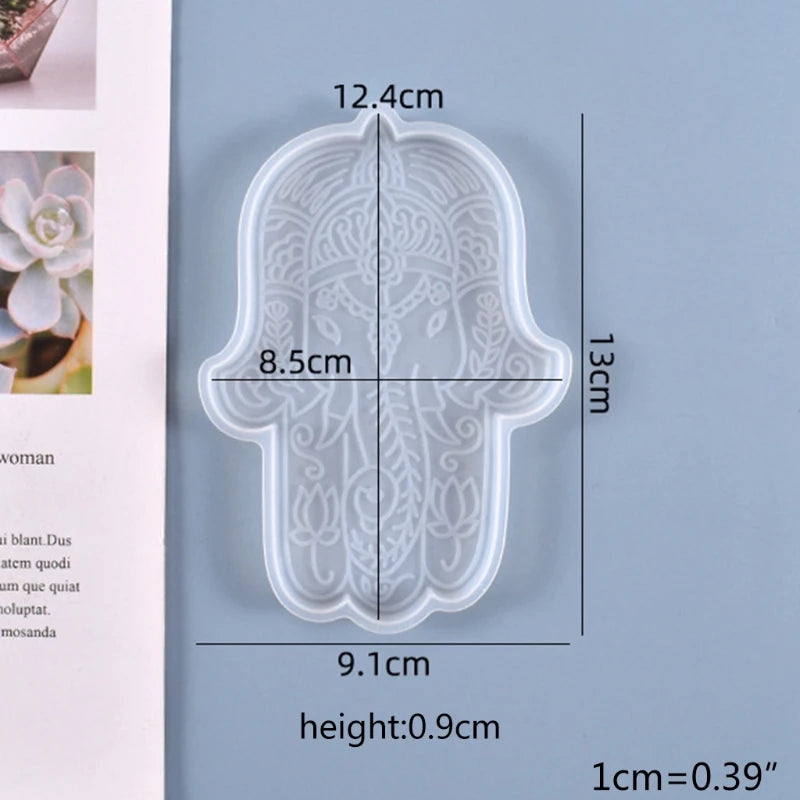Crystal Epoxy Resin Mold Hand of Fatima Ornaments Silicone Mould